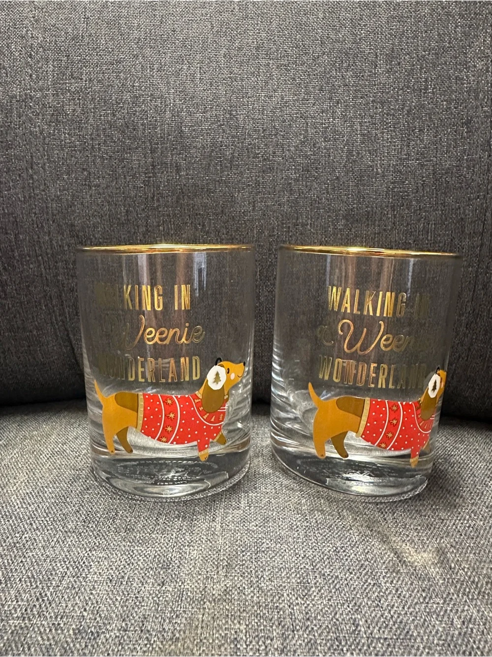 Slant ‘Walking in a Weenie Wonderland’ Old Fashion Glasses